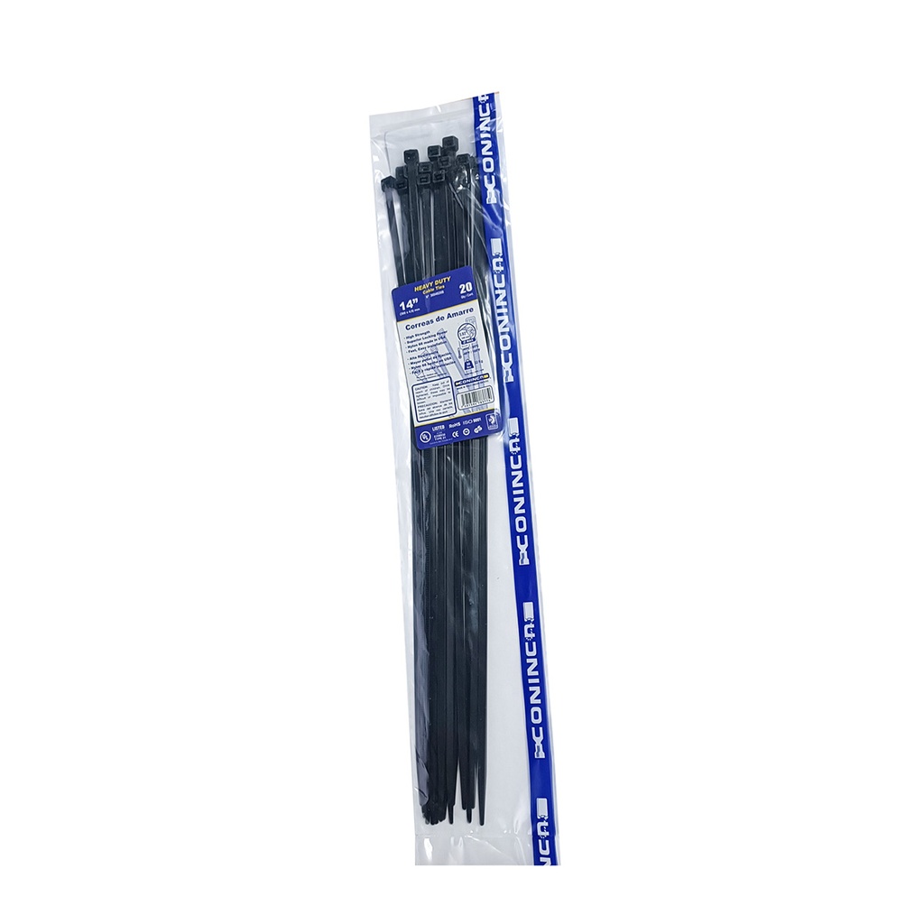 AMARRES PLASTICOS (TIRRA) 14" BLISTER 20PZAS CONINCA