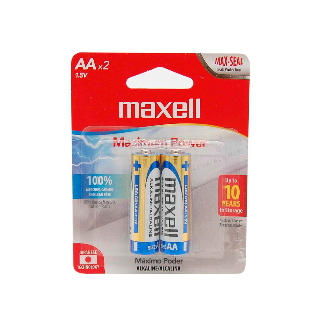 BATERIAS AA BLISTER (2UND) ALKALINE MAXELL