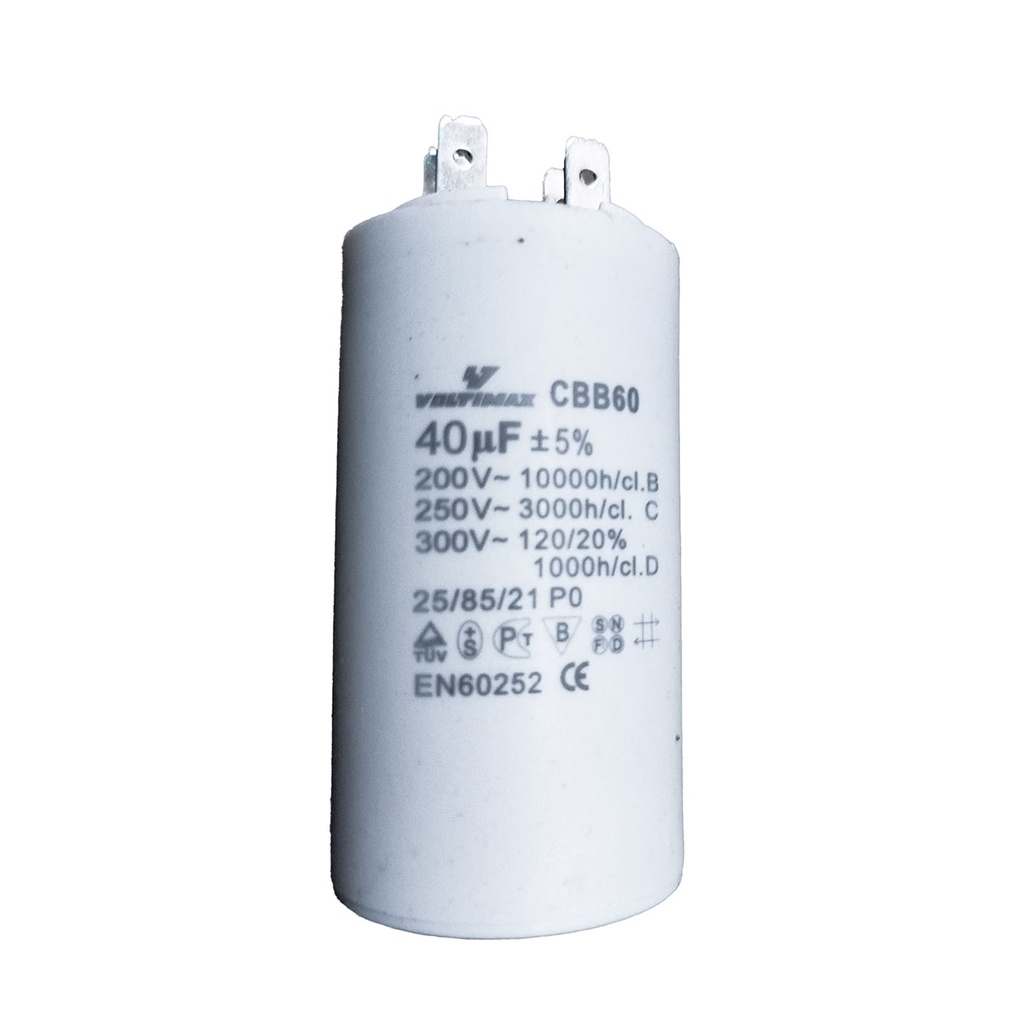 CAPACITOR DE BOMBA DE AGUA 40MFD 250VAC