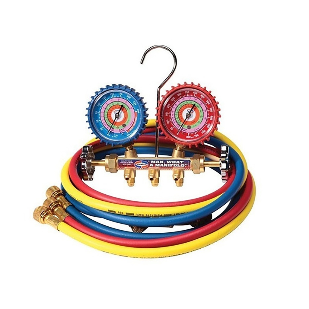 JUEGO MANOMETRO 2.5" MANGUERA 36" R22/R404/R134 QAL3SM-5 UNIWELD