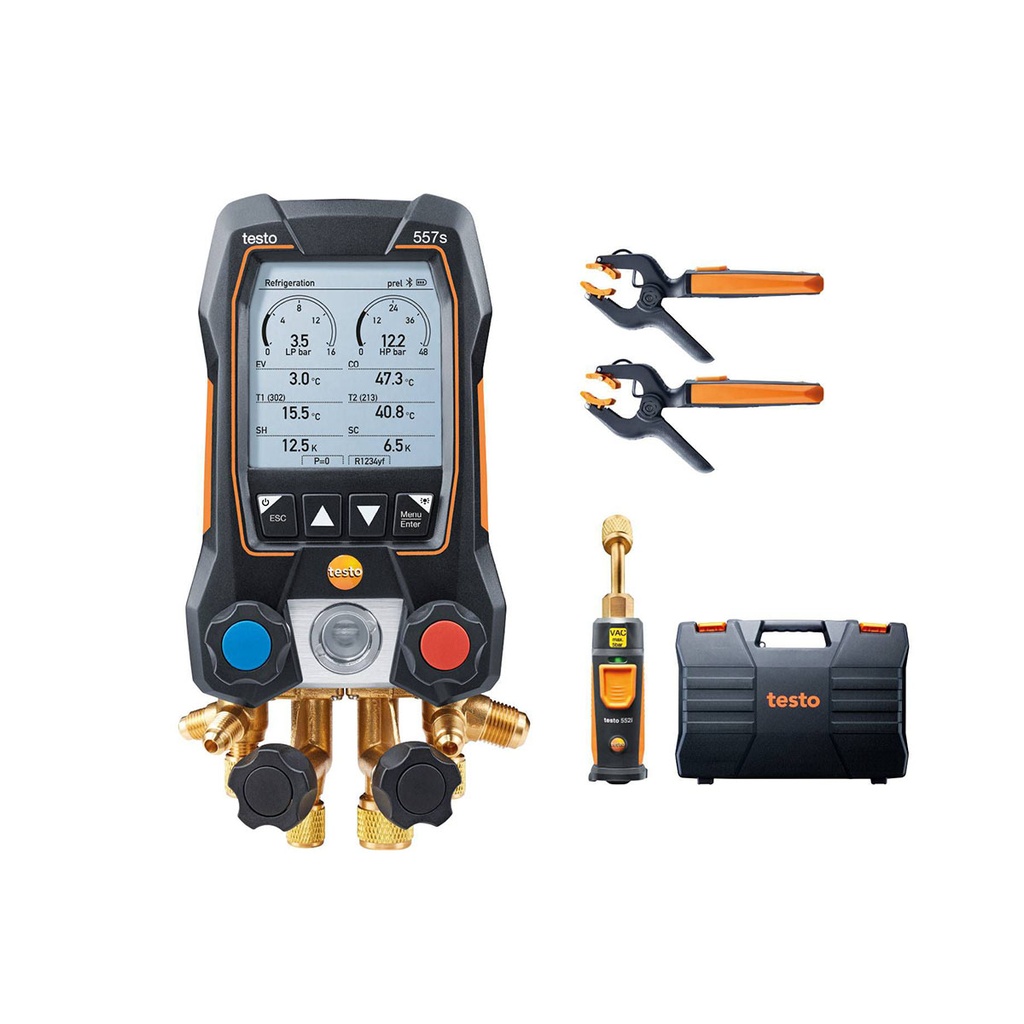 JUEGO MANOMETRO ANALIZADOR INTELIGENTE 4VIAS S/MANG.  557S  TESTO 