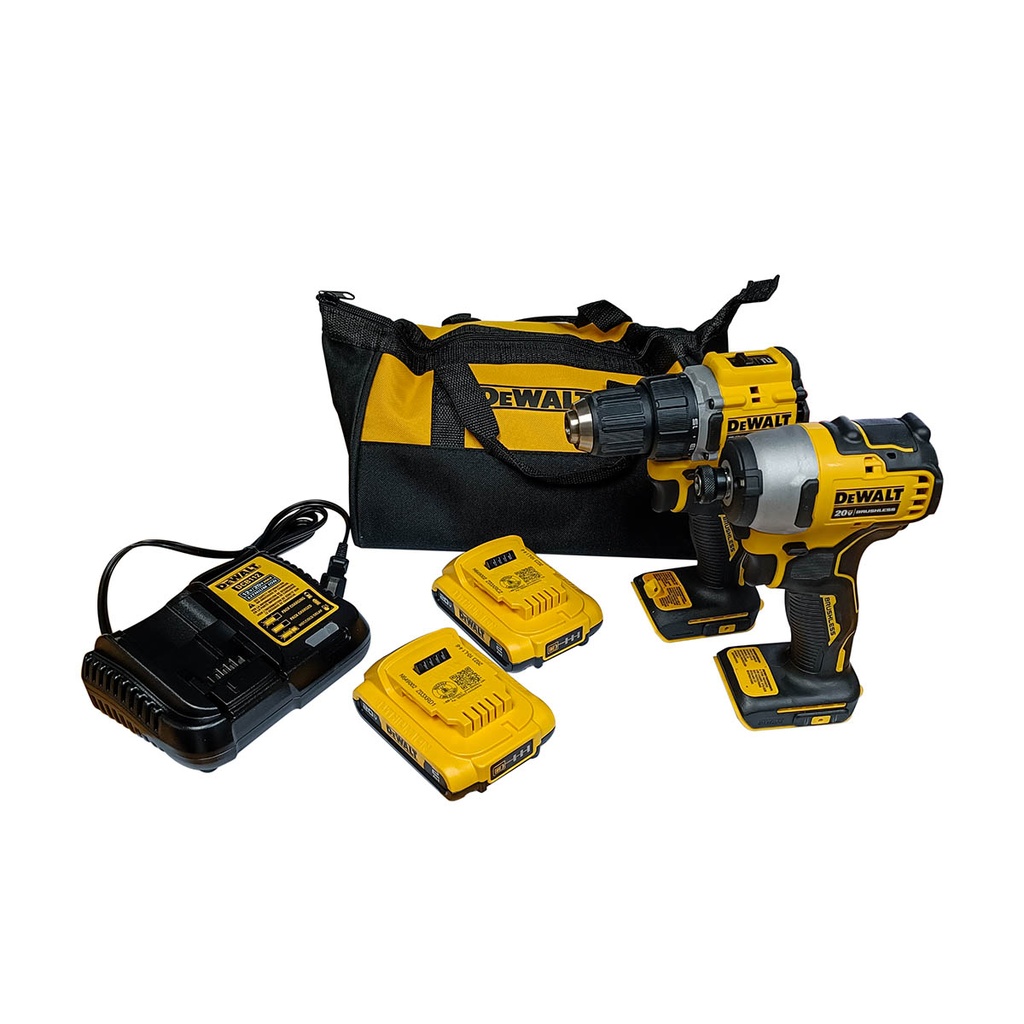 TALADRO COMBO IMPACTO  / DESTORNILLADOR 20V  BATERIA 2Ah  2PZAS DEWALT 