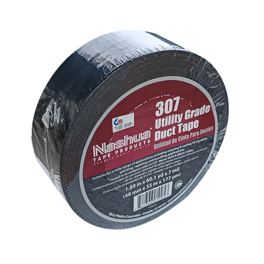 CINTA ADHESIVA PARA DUCTO NEGRA  2"x55m (60yd) 307 NASHUA