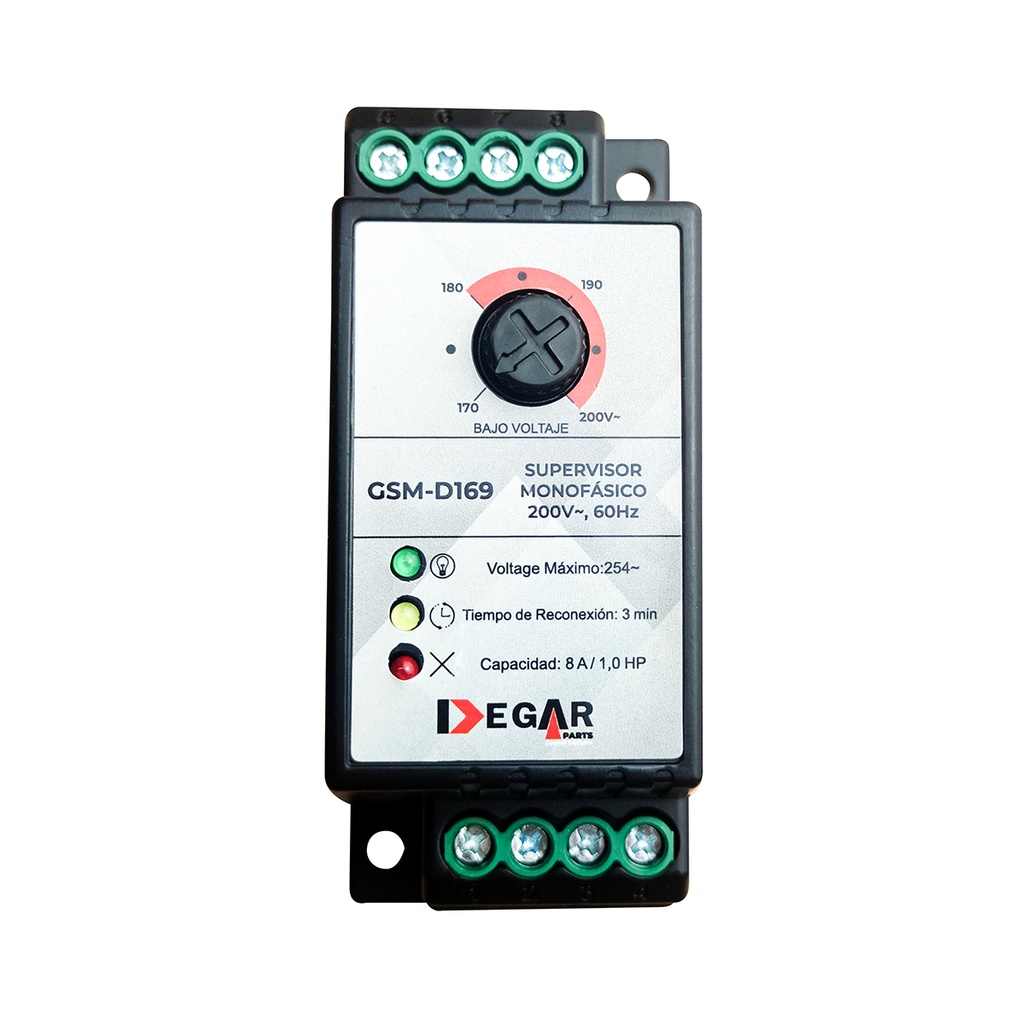 PROTECTOR A/A C/SALIDA DE CONTROL REGLETA 220V/1F GSM-D169 DEGAR 