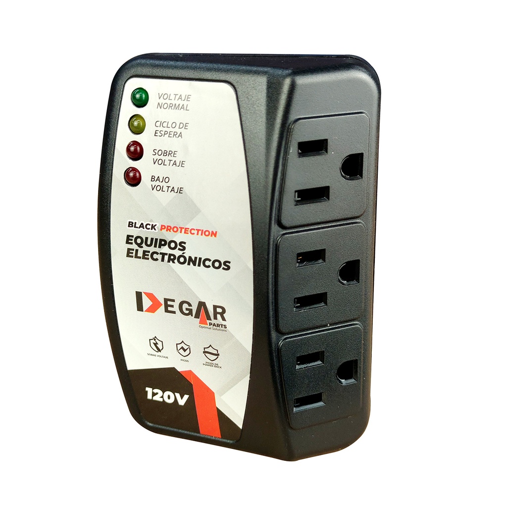 PROTECTOR EQUIPOS ELECTRONICO 3TOMAS  110V  DEPAR- 120R DEGAR