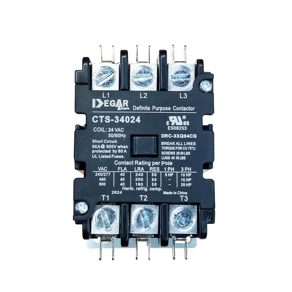 CONTACTOR PREMIUM 3x60Ax208V CTS-360208 DEGAR 