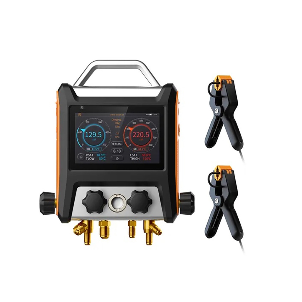 JUEGO MANOMETRO 4 VIAS C/VACUOMETRO - SENSOR  TEMPERATURA Y PRESION  MS-4000  ELITECH  