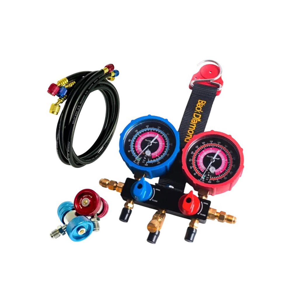 JUEGO MANOMETRO C/ MANGUERA  36" R32/R410  800 /4000PSI 29485 STEINMANN