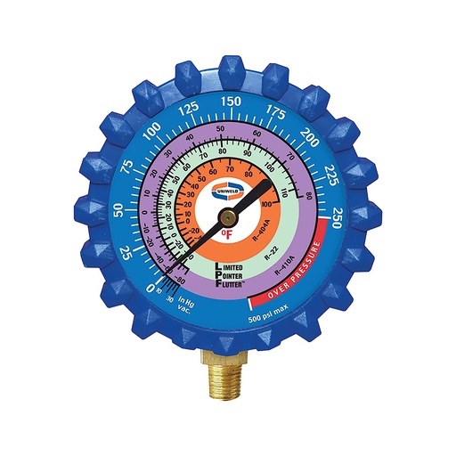 [93-2205] RELOJ  MANOMETRO 2.5" BAJA R410A/R22/R404A G530LD-5 UNIWELD